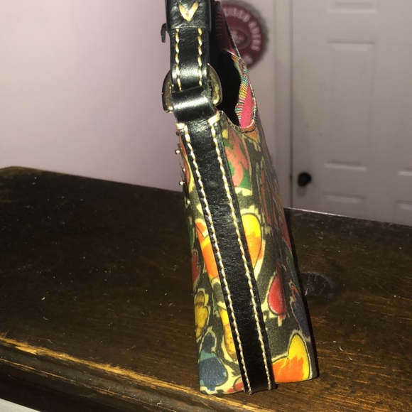 Dooney & Bourke Scribble Crayon Hearts Leather Pochette Bag Purse Y2K - Picture 12 of 12